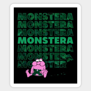 Monstera Monster modern Text design Magnet